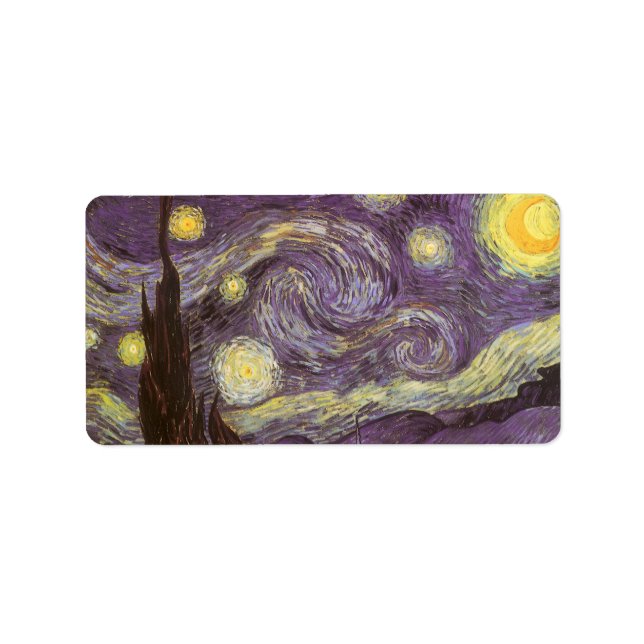 Etiqueta Vincent van Gogh - Noite Estrelada (Frente)