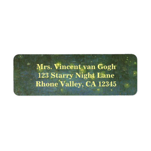 Etiqueta Vincent van Gogh - Noite Estrelada sobre o Ródano (Frente)