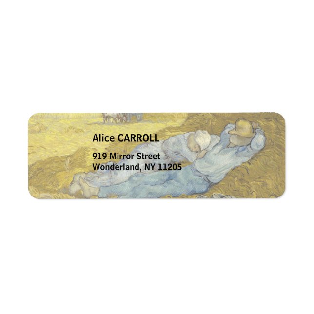 Etiqueta Vincent Van Gogh - Noon, Descanse do trabalho / Si (Frente)