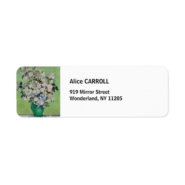 Etiqueta Vincent van Gogh - Rosas (Frente)