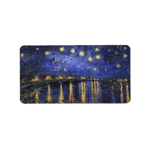Etiqueta Vincent Van Gogh Starry Night Sobre O Ródano