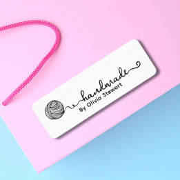 Etiqueta Vinheta de crochê com fio e nome personalizado