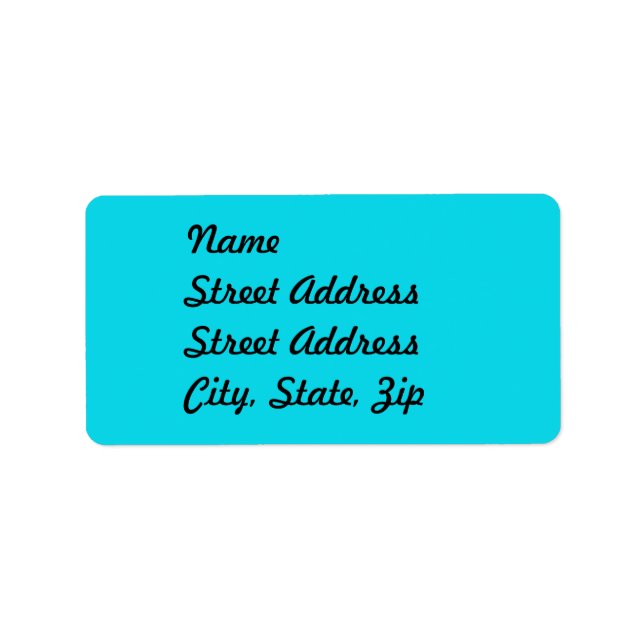 Etiqueta Vinheta de Endereço Azul Aqua (Frente)