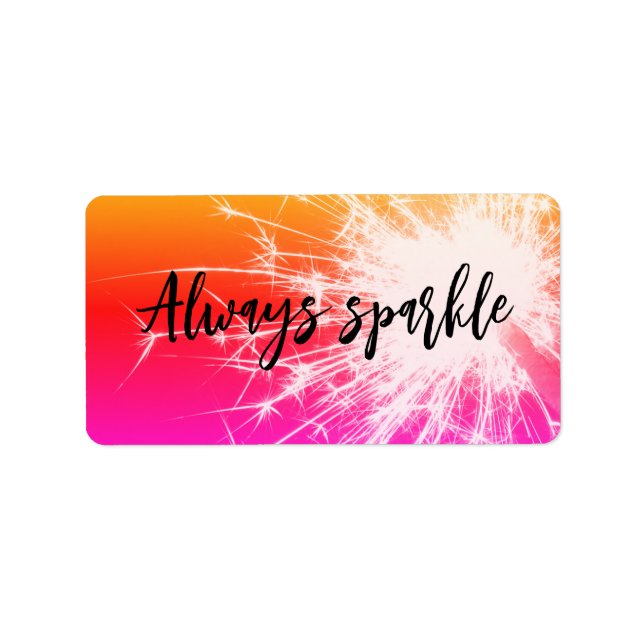 Etiqueta Vinheta de Fireworks Sempre Sparkle - Laranja Rosa (Frente)