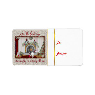 Etiqueta Vinheta de presentes de Natal de Boas Capas