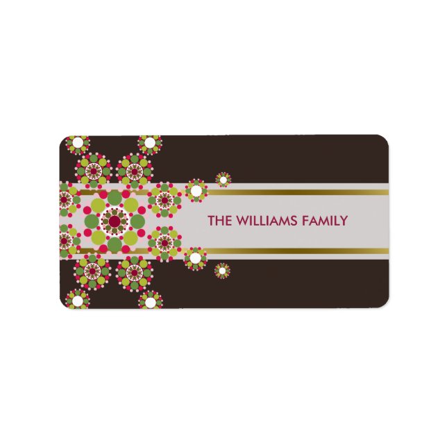 Etiqueta Vinheta natalícia de natal de estrelas festiva de  (Frente)