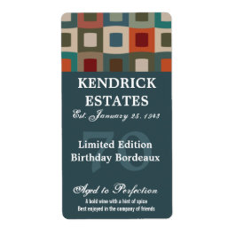 Etiqueta Vinho Azul de Aniversário (375 ml)