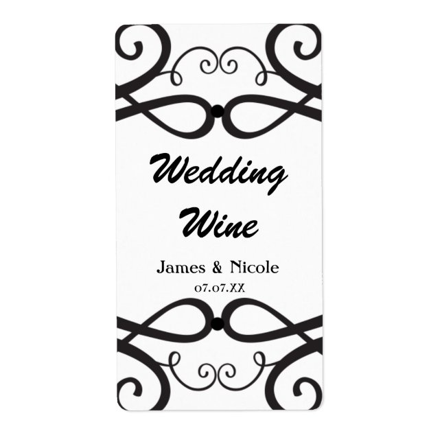 Etiqueta Vinho Chic Clássico Preto e Branco (Frente)