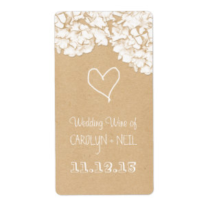 Etiqueta Vinho De Casamento Floral Rustic Hydrangeas