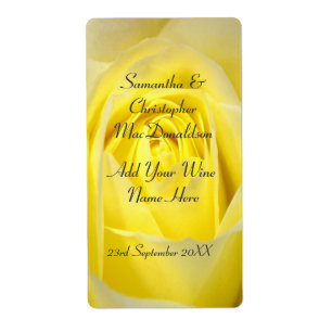 Etiqueta Vinho floral de rosa amarelo-claro