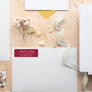 Etiqueta Vinho Vermelho Nome Estilizado Endereço de Devoluç