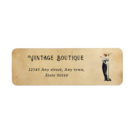 Etiqueta Vintage Art Deco Fashion Retro Return Address