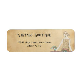 Etiqueta Vintage Art Deco Retro Return Address