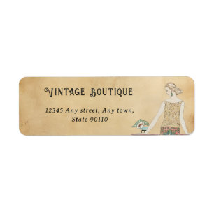 Etiqueta Vintage Art Deco Retro Return Address