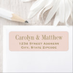 Etiqueta Vintage Blush Endereço de Retorno Dourado Antiquad<br><div class="desc">Adicione estilo aos envelopes com essas etiquetas de endereço de retorno com texto antigo personalizado dourado que você pode personalizar com uma cor de fundo rosa-claro.</div>