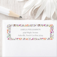 Vintage Boho Bicycle Floral Custom Return Endereço