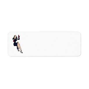 Etiqueta Vintage Bonito Loura Retro Glamor Girl Pinup