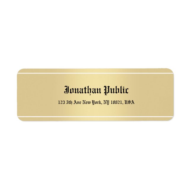 Etiqueta Vintage Calliographic Text Dourado Modelo Classic (Frente)