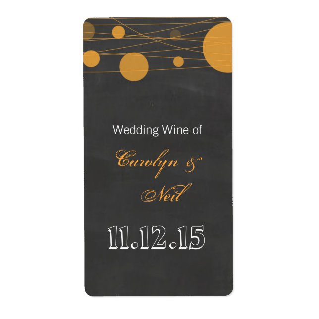 Etiqueta Vintage Chalkboard Lantern Casamento Vinho (Frente)