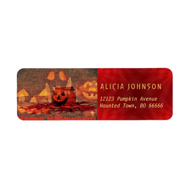 Etiqueta Vintage clássico da tomada de Halloween para ender (Frente)