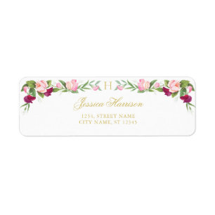 Etiqueta Vintage cor-de-rosa roxo floral da ervilha doce do