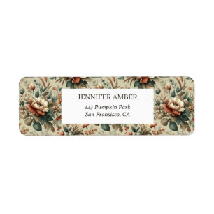 Etiqueta Vintage Cottagecore Watercolor Floral Earth Rosas
