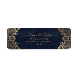 Etiqueta Vintage decorative ornnament gold Endereço de devo