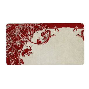 Etiqueta Vintage Elegance Toile Floral Damask