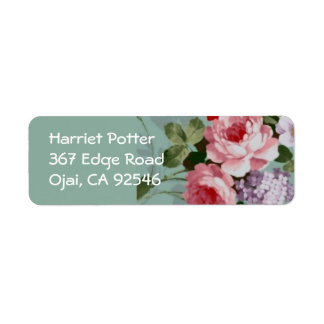 Etiqueta Vintage Elegant Pink Rosas vermelhas