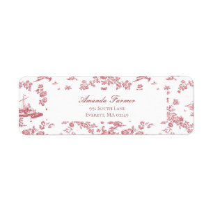 Etiqueta Vintage English Floral Toile de Jouy-Pink