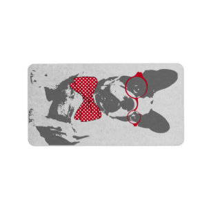 Etiqueta Vintage Engraçado Buldogue francês Óculos Design