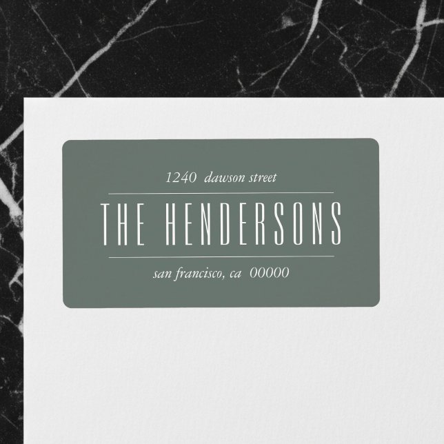 Etiqueta Vintage Family Name Green Address (Criador carregado)