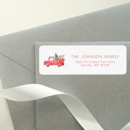 Etiqueta vintage farmhouse christmas truck return address 