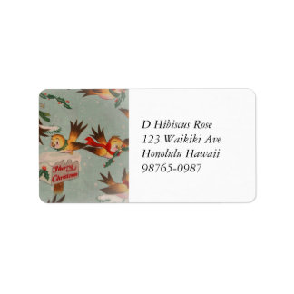 Etiqueta Vintage Felry Christmas Birds