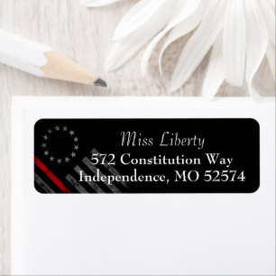 Etiqueta Vintage FINO DA LINHA VERMELHA Betsy Ross American