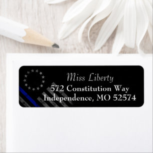 Etiqueta Vintage FINO DE LINHA AZUL Betsy Ross