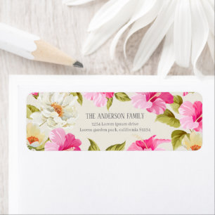 Etiqueta Vintage floral Jardim Floral Endereço de Devolução