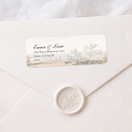 Etiqueta Vintage French Country Toile Return Address Label