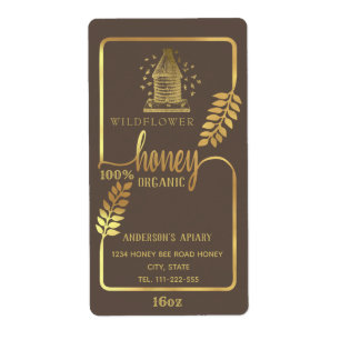 Etiqueta Vintage galinha de mel de colmeia