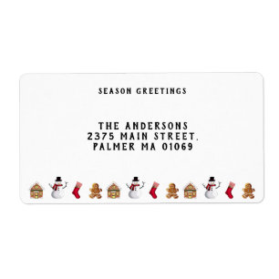 Etiqueta Vintage Gingercake House Cookie E Snowman