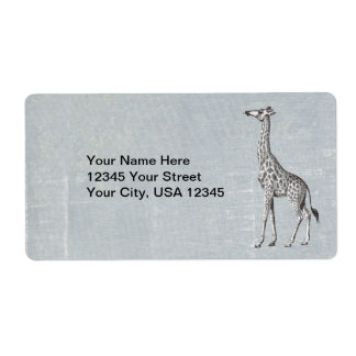Etiqueta Vintage Giraffe