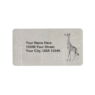 Etiqueta Vintage Giraffe