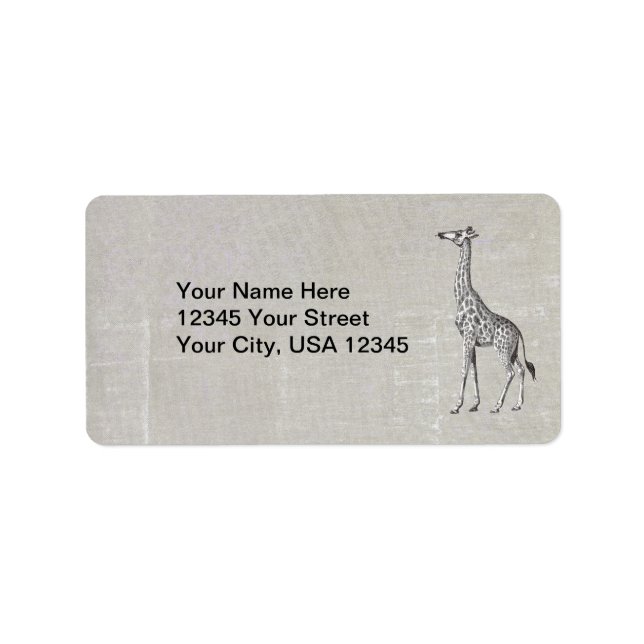 Etiqueta Vintage Giraffe (Frente)