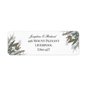 Etiqueta Vintage Green Foliage Return Address Lable