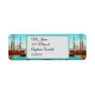 Etiqueta Vintage harbor Itália dos anos 1800