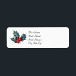 Etiqueta Vintage Holly Christmas Return Address Labs<br><div class="desc">Essas etiquetas de endereço de retorno fáceis de personalizar são perfeitas para enviar seus cartões de Natal em um estilo de vintage fabuloso com uma ilustração de um sprig holly clássico em verde e vermelho. Encontre itens coordenadores na coleção Watercolor Winter de Designs Asterisk.</div>