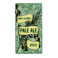 Vintage HomeBrewn Beer Label Scroll Green
