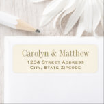 Etiqueta Vintage Ivory Antique Dourado Endereço de Devoluçã<br><div class="desc">Adicione estilo aos seus envelopes com estas etiquetas de endereço de retorno com texto personalizado ouro antigo que você pode personalizar com uma cor de fundo de marfim.</div>