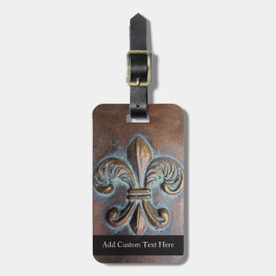 Etiqueta Vintage-Look Fleur De Lis Bag ou Bagagem