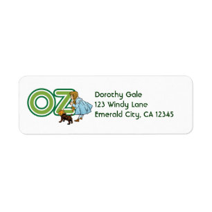Etiqueta Vintage mágico de Oz Dorothy Toto com letras
